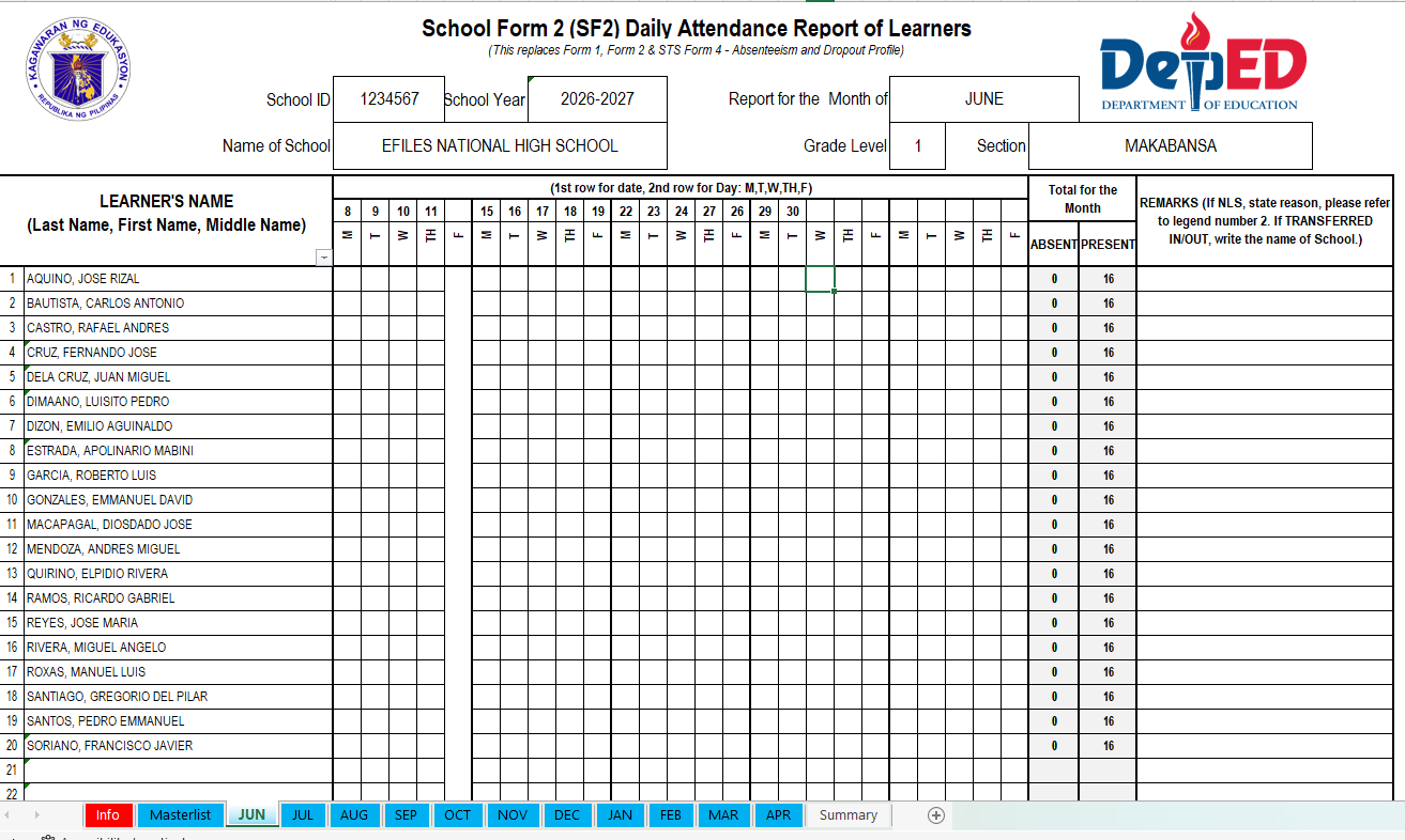Automated SF2 for SY 2026-2027 (Three-Term School Calendar)
