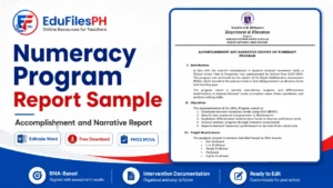 Accomplishment and Narrative Report on Numeracy Program