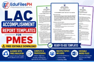 Free editable LAC accomplishment report templates for PMES MOVs