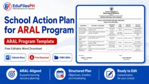 Free editable School Action Plan for ARAL Program Word template for teachers