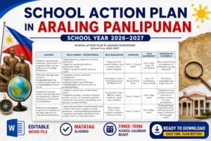 School Action Plan in Araling Panlipunan SY 2026-2027