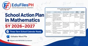 School Action Plan in Mathematics for SY 2026–2027