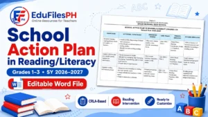 School Action Plan in Reading Literacy Grades 1-3