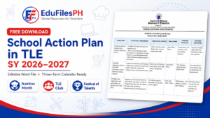 School Action Plan in TLE SY 2026–2027
