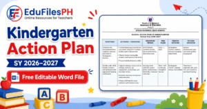 Kindergarten Action Plan SY 2026–2027