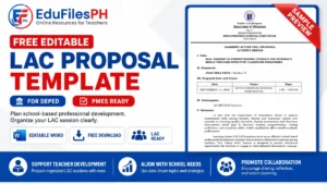 Free editable LAC proposal template for DepEd teachers with literacy and numeracy SLAC sample preview