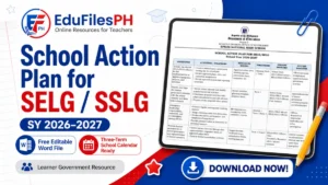 School Action Plan for SELG/SSLG SY 2026–2027