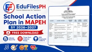 School Action Plan in MAPEH SY 2026-2027