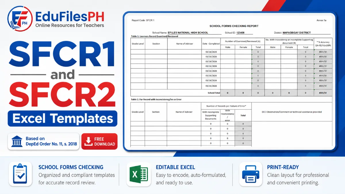 Free Download: SFCR1 and SFCR2 Excel Templates - EduFilesPH